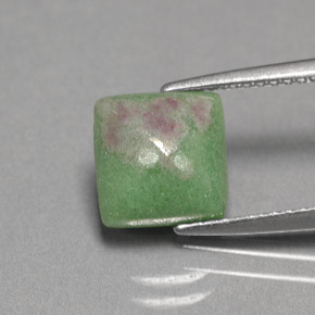 Rubino-zoisite naturale multicolore da 3,05 ct, quadrato, opaco