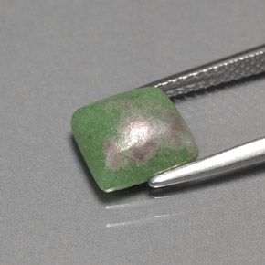 Rubino-zoisite naturale multicolore da 3,05 ct, quadrato, opaco