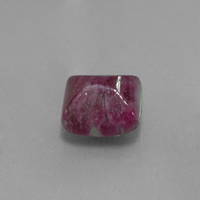 Rubino-zoisite naturale multicolore da 3,39 ct, quadrato, opaco
