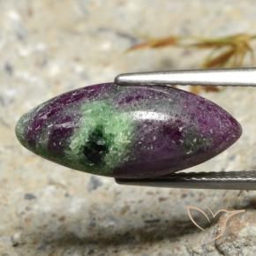 Rubino-Zoisite Multicolore naturale da 7.40 ct, Taglio marquise, Opaco