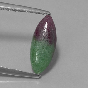 Rubino-zoisite naturale multicolore da 2,11 ct, marchesa, opaco