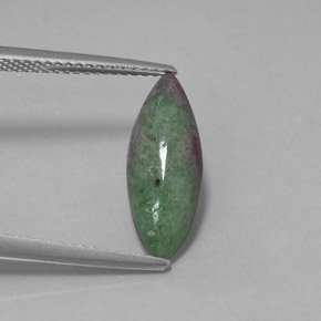 Rubino-zoisite naturale multicolore da 2,95 ct, marchesa, opaco