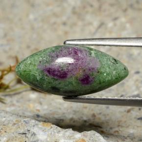 Rubino-zoisite naturale multicolore da 4,34 ct, marchesa, opaco