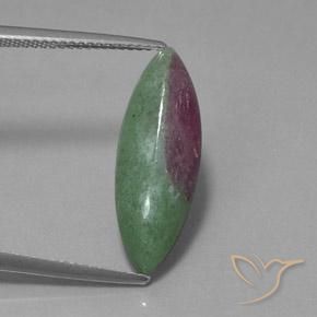 6.03ct Naturale Multicolore Rubino-Zoisite, Taglio marquise, Opaco