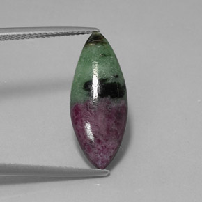 Rubino-zoisite naturale multicolore da 8,07 ct, marchesa, opaco