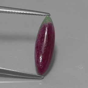 Rubino-zoisite naturale multicolore da 3,94 ct, marchesa, opaco