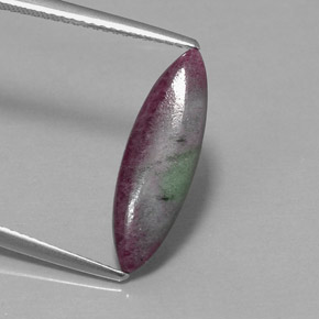 Rubino-zoisite naturale multicolore da 3,59 ct, marchesa, opaco