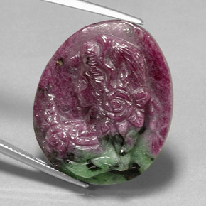 Rubino-zoisite naturale multicolore da 41,32 ct, forma fantasia, opaco