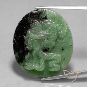 48.13ct Naturale Multicolore Rubino-Zoisite, Ovale, Opaco