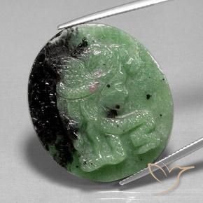 Rubino-Zoisite Multicolore naturale da 48.13 ct, Ovale, Opaco