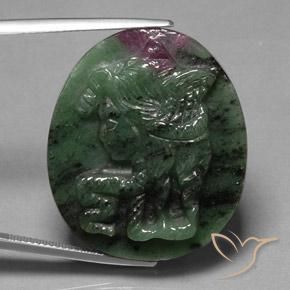 Rubino-Zoisite Multicolore naturale da 41.05 ct, Ovale, Opaco