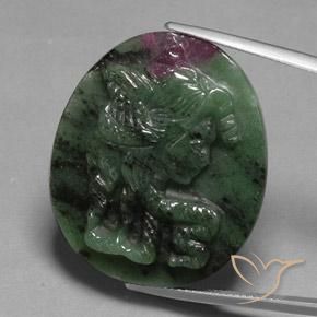 Rubino-Zoisite Multicolore naturale da 41.05 ct, Ovale, Opaco