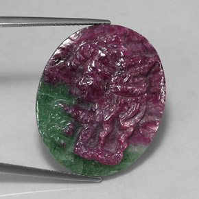 Rubino-zoisite naturale multicolore da 30,46 ct, forma fantasia, opaco