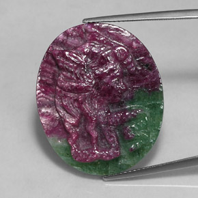 Rubino-zoisite naturale multicolore da 30,46 ct, forma fantasia, opaco