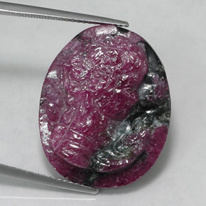 Rubino-zoisite naturale multicolore da 26,81 ct, forma fantasia, opaco