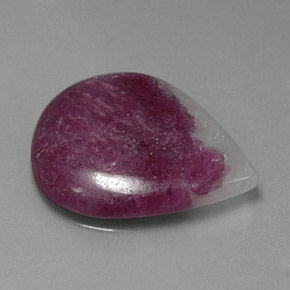 Rubino-zoisite naturale multicolore da 21,21 ct, taglio a pera, opaco