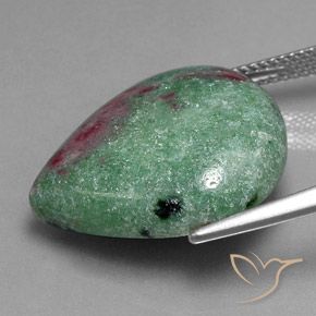 Rubino-Zoisite Multicolore naturale da 23.66 ct, Forma a pera, Opaco