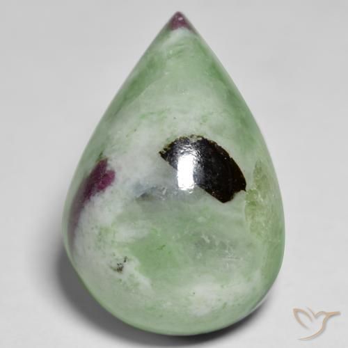 24.85ct Naturale Multicolore Rubino-Zoisite, Forma a pera, Opaco