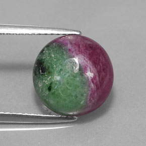 Rubino-Zoisite Multicolore naturale da 8.08 ct, Taglio rotondo, Opaco