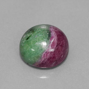 Rubino-Zoisite Multicolore naturale da 8.08 ct, Taglio rotondo, Opaco