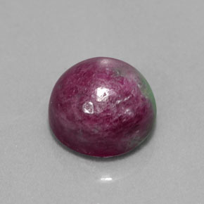 Rubino-zoisite naturale multicolore da 6,11 ct, taglio rotondo, opaco