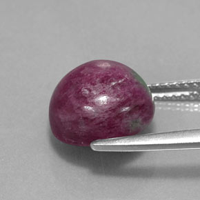 Rubino-zoisite naturale multicolore da 6,11 ct, taglio rotondo, opaco