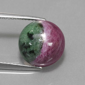 Rubino-zoisite naturale multicolore da 7,99 ct, taglio rotondo, opaco