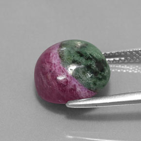Rubino-zoisite naturale multicolore da 7,99 ct, taglio rotondo, opaco