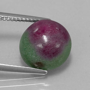 Rubino-zoisite naturale multicolore da 7,72 ct, taglio rotondo, opaco