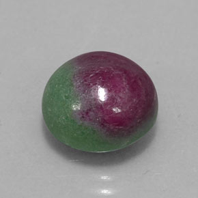 Rubino-zoisite naturale multicolore da 7,72 ct, taglio rotondo, opaco