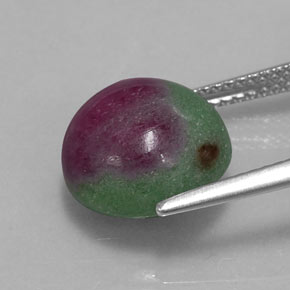 Rubino-zoisite naturale multicolore da 7,72 ct, taglio rotondo, opaco