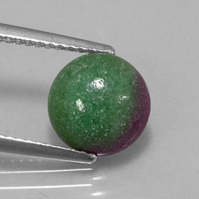 Rubino-zoisite naturale multicolore da 2,80 ct, taglio rotondo, opaco