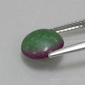 Rubino-zoisite naturale multicolore da 2,80 ct, taglio rotondo, opaco