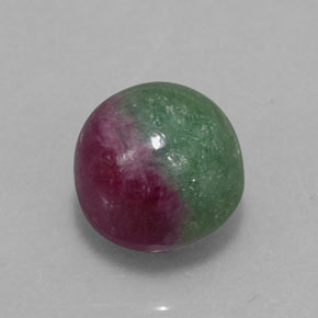 Rubino-Zoisite Multicolore naturale da 6.30 ct, Taglio rotondo, Opaco