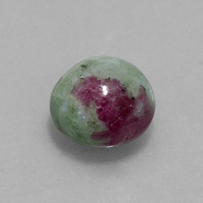 Rubino-zoisite naturale multicolore da 3,91 ct, taglio rotondo, opaco