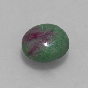 Rubino-zoisite naturale multicolore da 3,56 ct, taglio rotondo, opaco