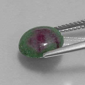 Rubino-zoisite naturale multicolore da 3,56 ct, taglio rotondo, opaco