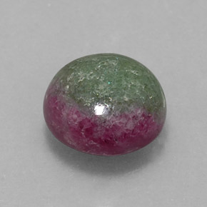Rubino-zoisite naturale multicolore da 4,73 ct, taglio rotondo, opaco