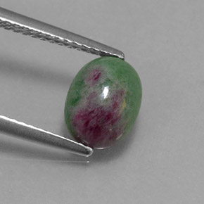 Rubino-zoisite naturale multicolore da 2,27 ct, taglio ovale, opaco