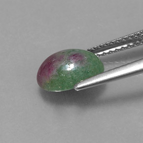 Rubino-zoisite naturale multicolore da 2,27 ct, taglio ovale, opaco