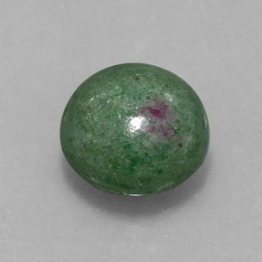 Rubino-zoisite naturale multicolore da 5,13 ct, taglio rotondo, opaco