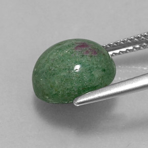 Rubino-zoisite naturale multicolore da 5,13 ct, taglio rotondo, opaco