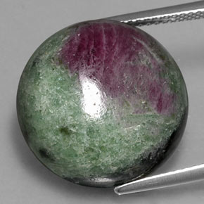 Rubino-Zoisite Multicolore naturale da 25.78 ct, Taglio rotondo, Opaco