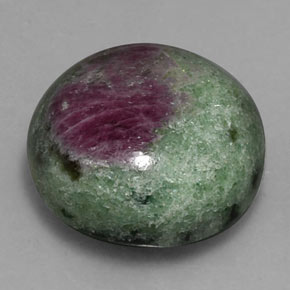 Rubino-Zoisite Multicolore naturale da 25.78 ct, Taglio rotondo, Opaco