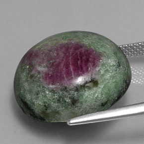 Rubino-Zoisite Multicolore naturale da 25.78 ct, Taglio rotondo, Opaco