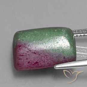 Rubino-Zoisite Multicolore naturale da 14.07 ct, Taglio a baguette, Opaco
