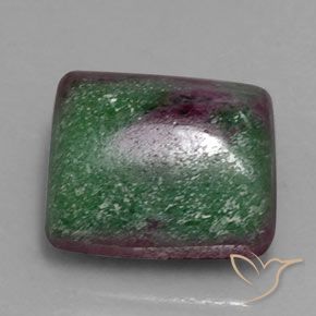 Rubino-Zoisite Multicolore naturale da 19.20 ct, Taglio a baguette, Opaco