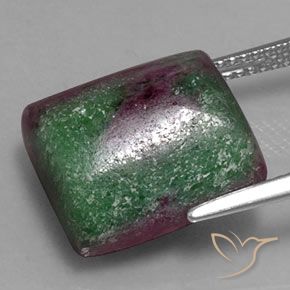 Rubino-Zoisite Multicolore naturale da 19.20 ct, Taglio a baguette, Opaco