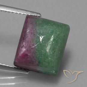 13.67ct Naturale Multicolore Rubino-Zoisite, Taglio a baguette, Opaco