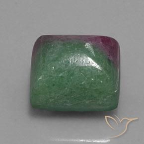 Rubino-Zoisite Multicolore naturale da 13.67 ct, Taglio a baguette, Opaco